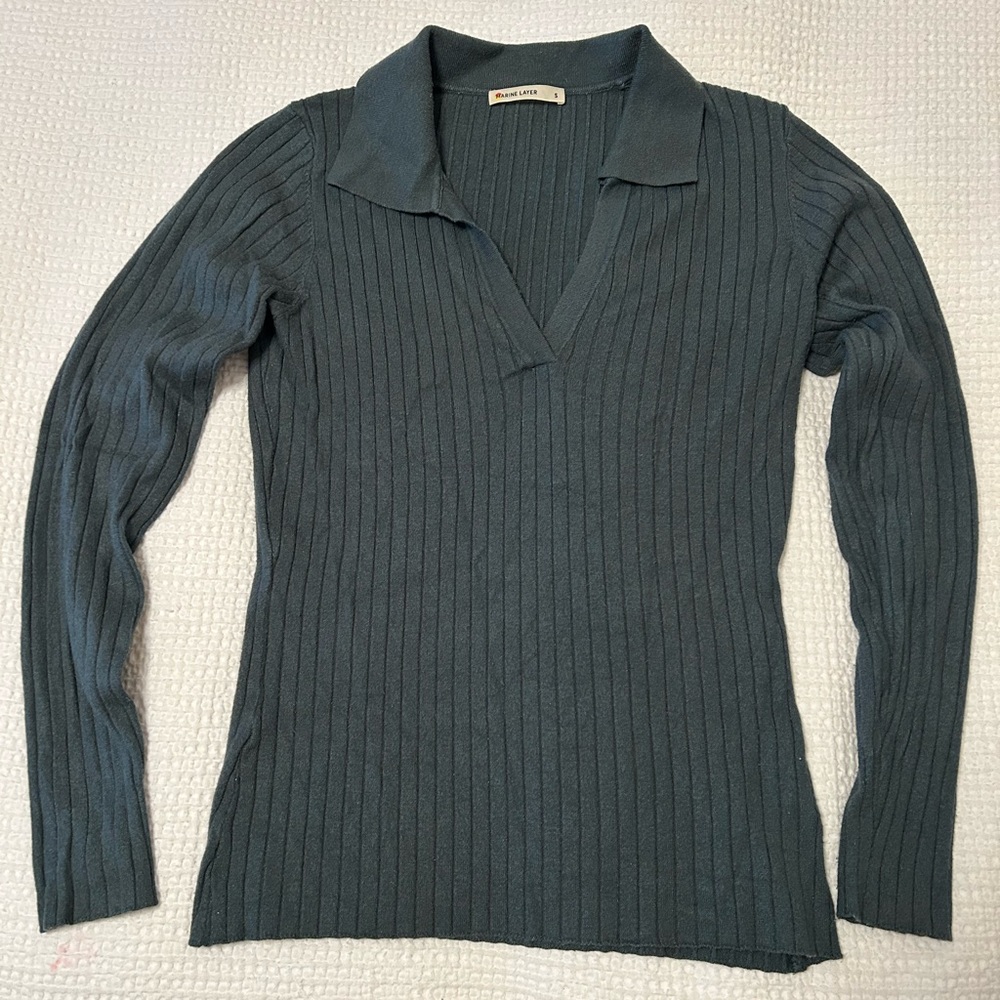 Marine Layer Deserae Knit Polo, size small